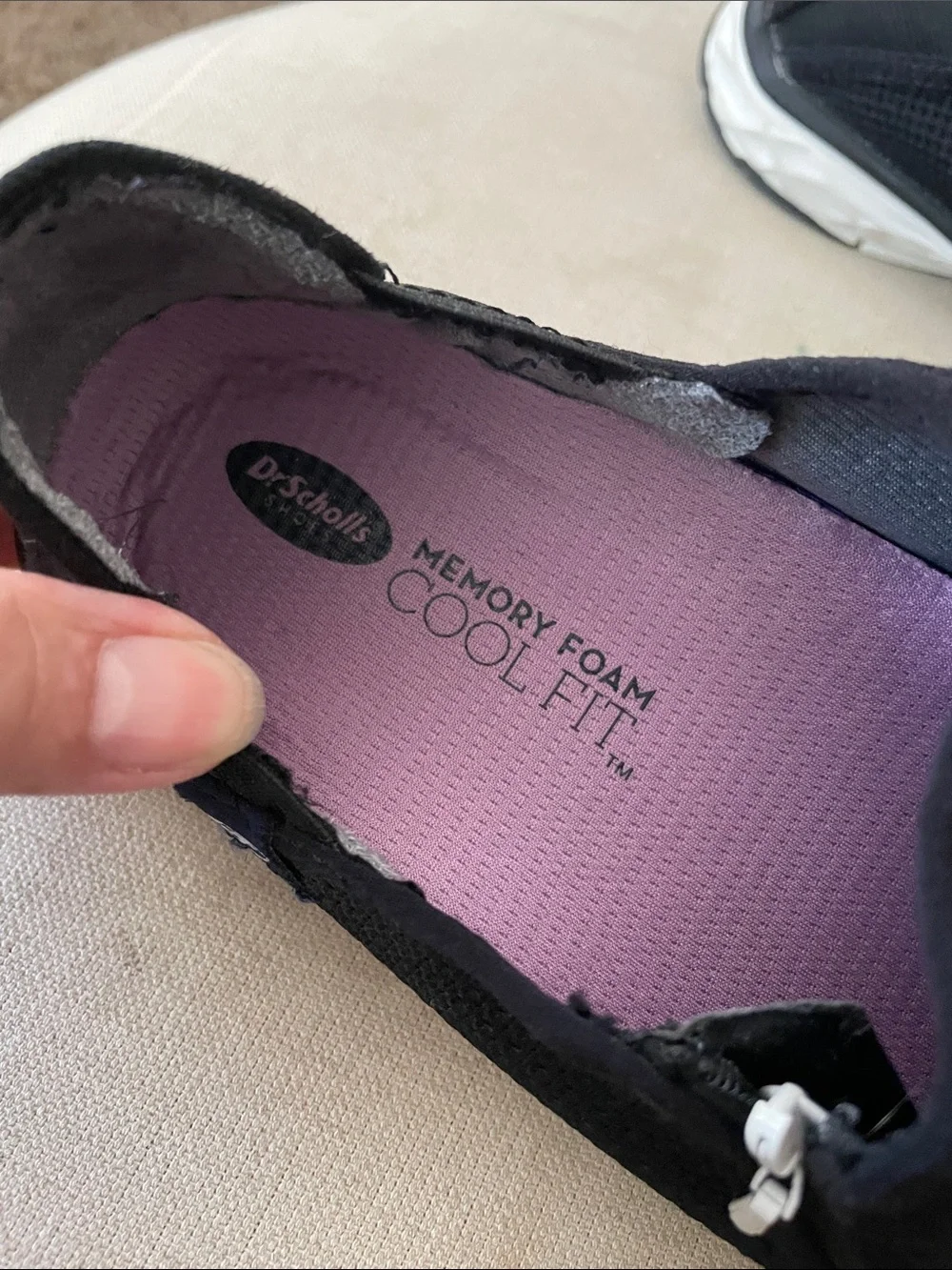 Dr Scholls Black Slip-On Athletic Sneakers with Pink Insole